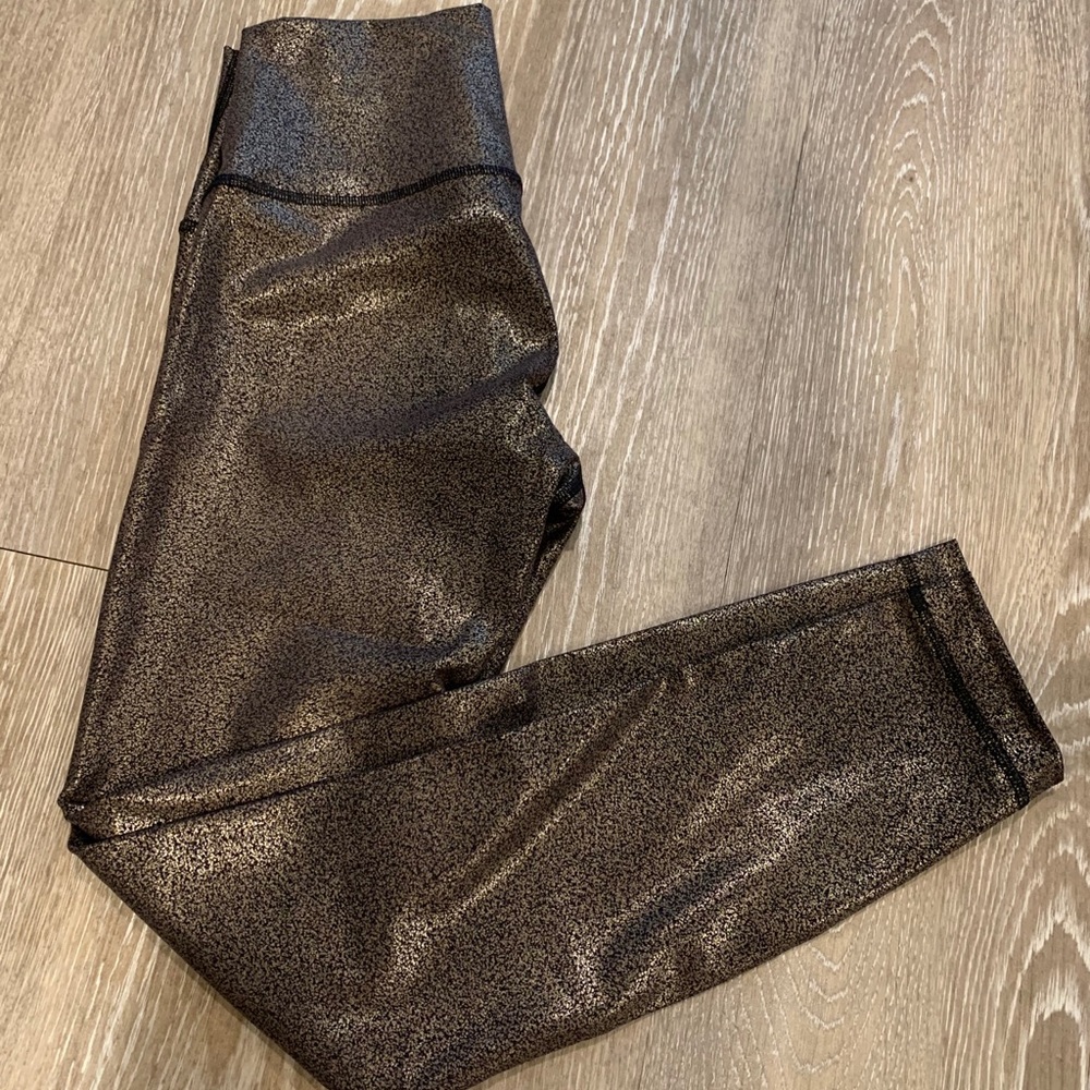 Gold shimmery lululemon leggings